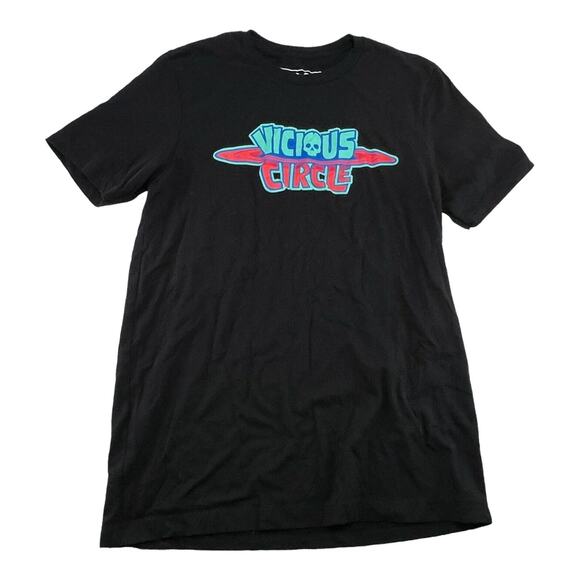 Vicious Circle Rooster Teeth Video Game Series D&D Nerd Slim L Black T Shirt - Picture 1 of 2
